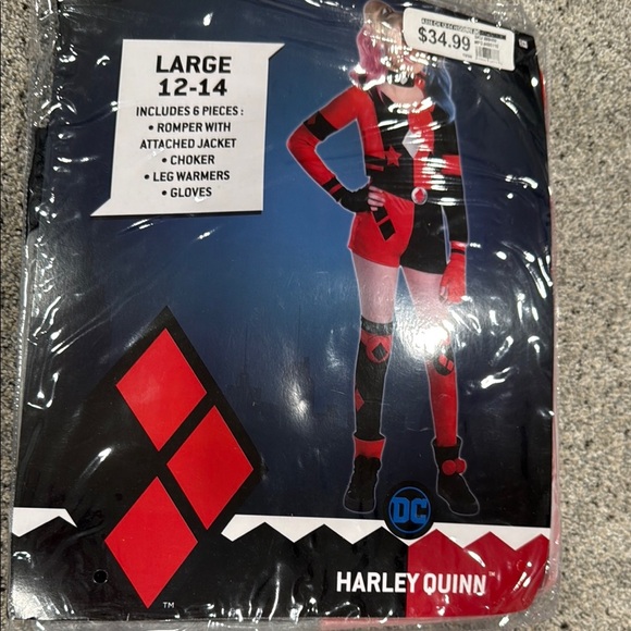 DC Harley Quinn Superhero Costume Red and Black - Picture 2 of 7